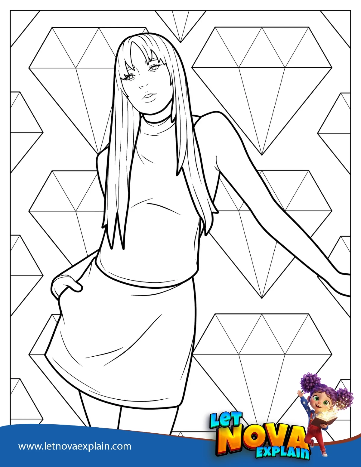 Blackpink Lisa In Cute Dress Coloring Page — Coloring page