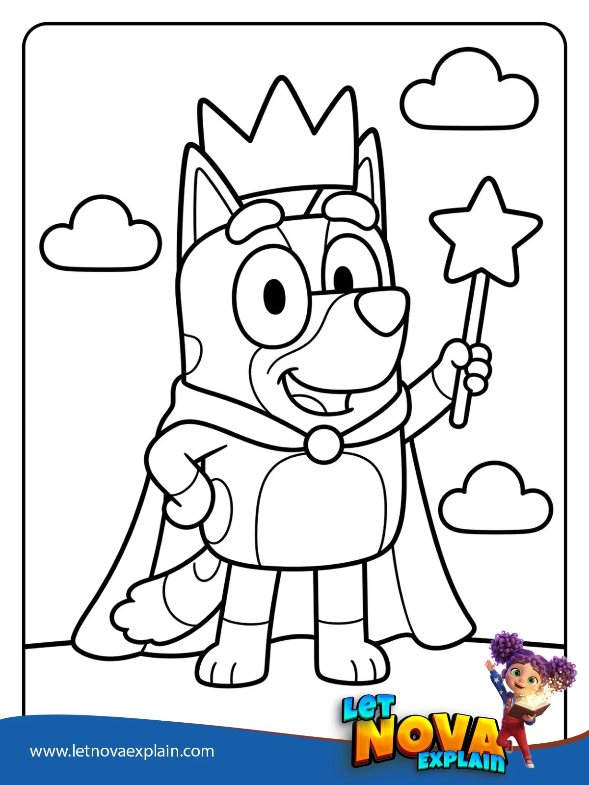 Bluey Princess Crown coloring — PDF للطباعة