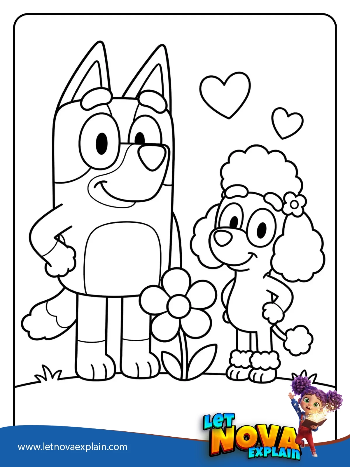Bluey With Coco coloring — PDF للطباعة
