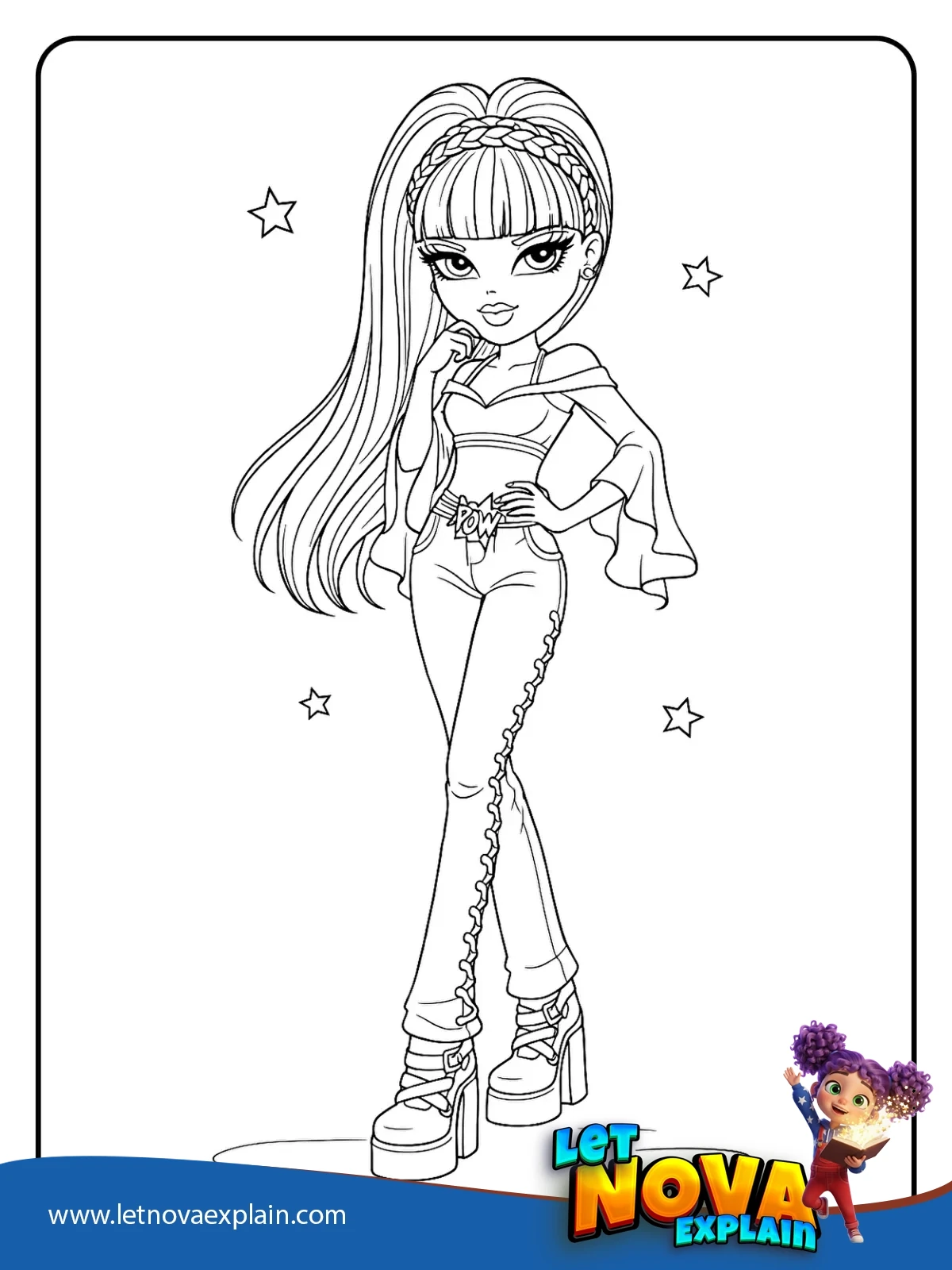 Phoebes Twin Glow Pose coloring — Coloring page