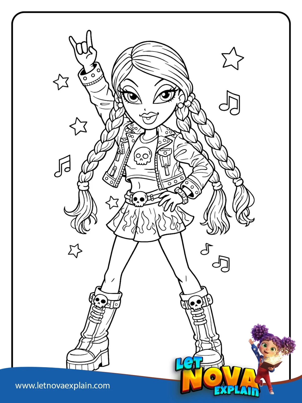 Roxxis Rockstar Stance coloring — Coloring page
