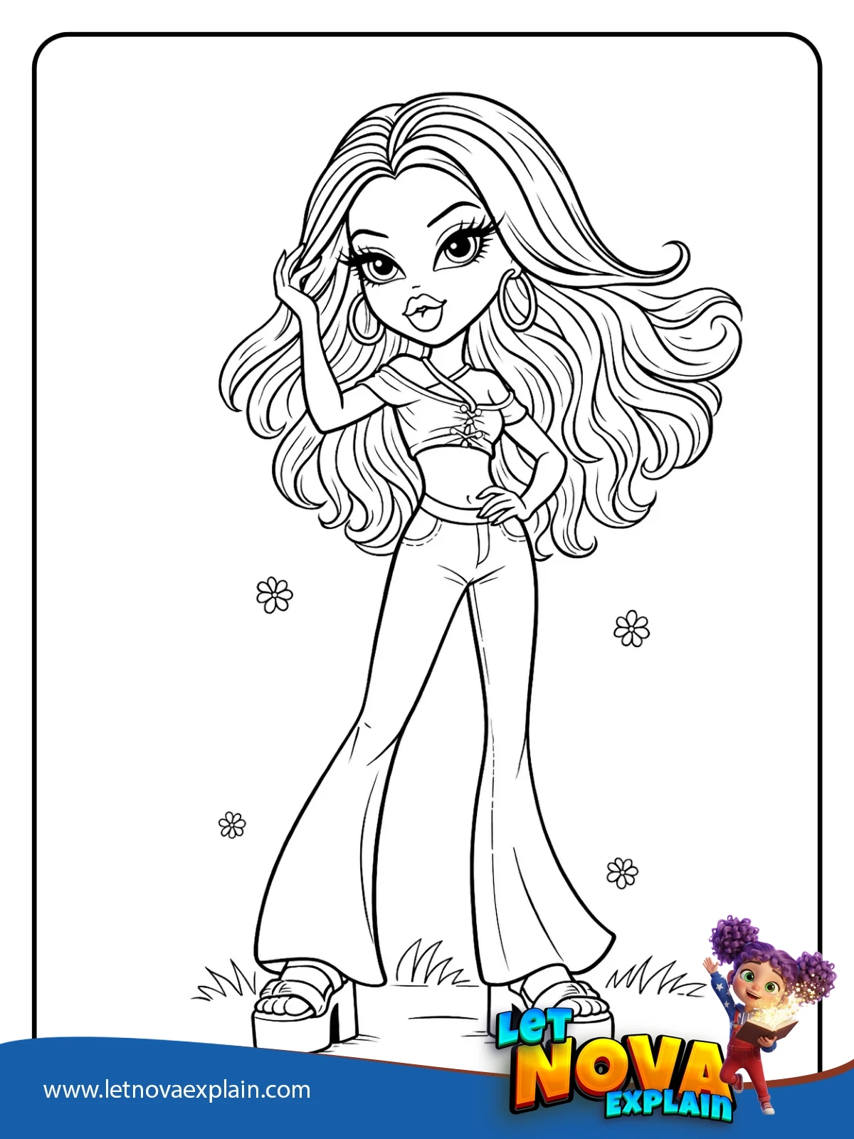 Yasmins Hair Flip Moment coloring — Coloring page