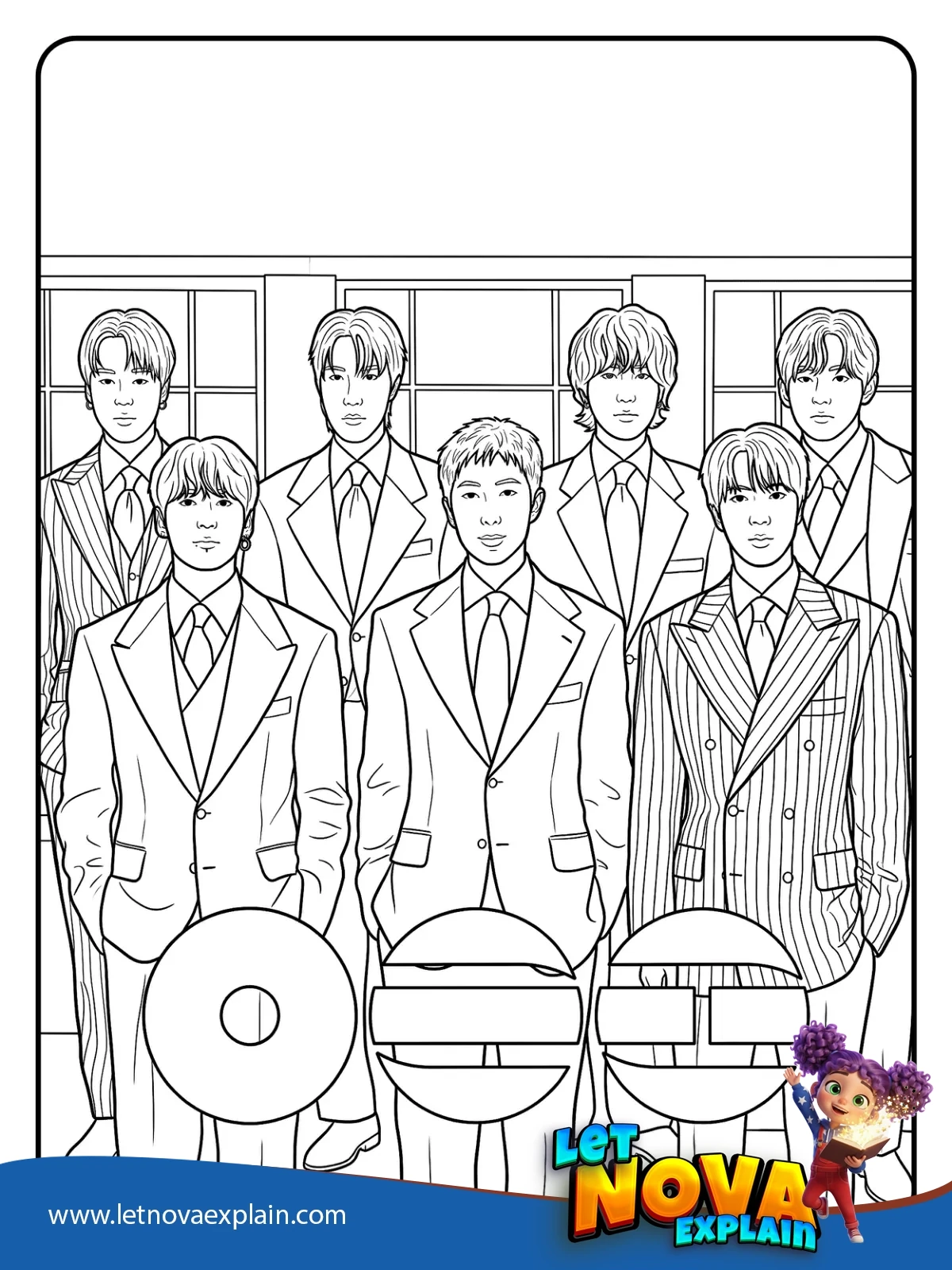BTS Arirang Album Group Portrait coloring — Coloring page