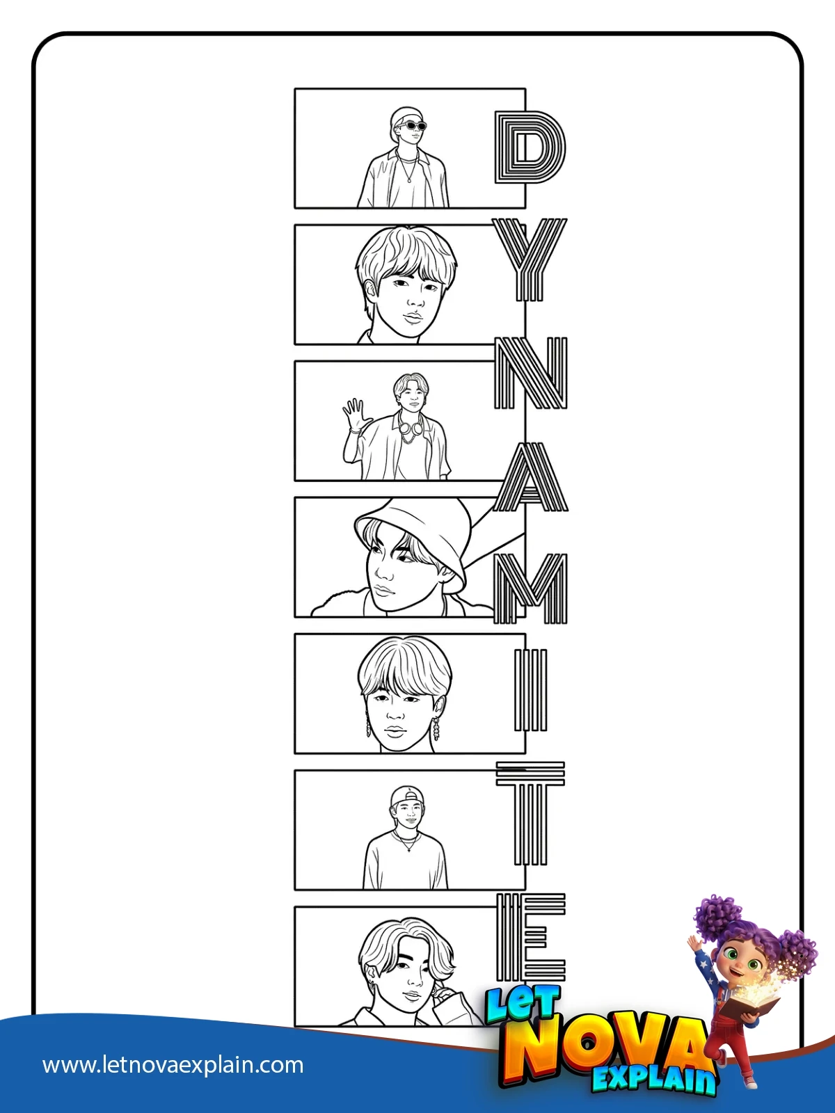 Bts Dynamite Member Poster coloring — صفحة تلوين
