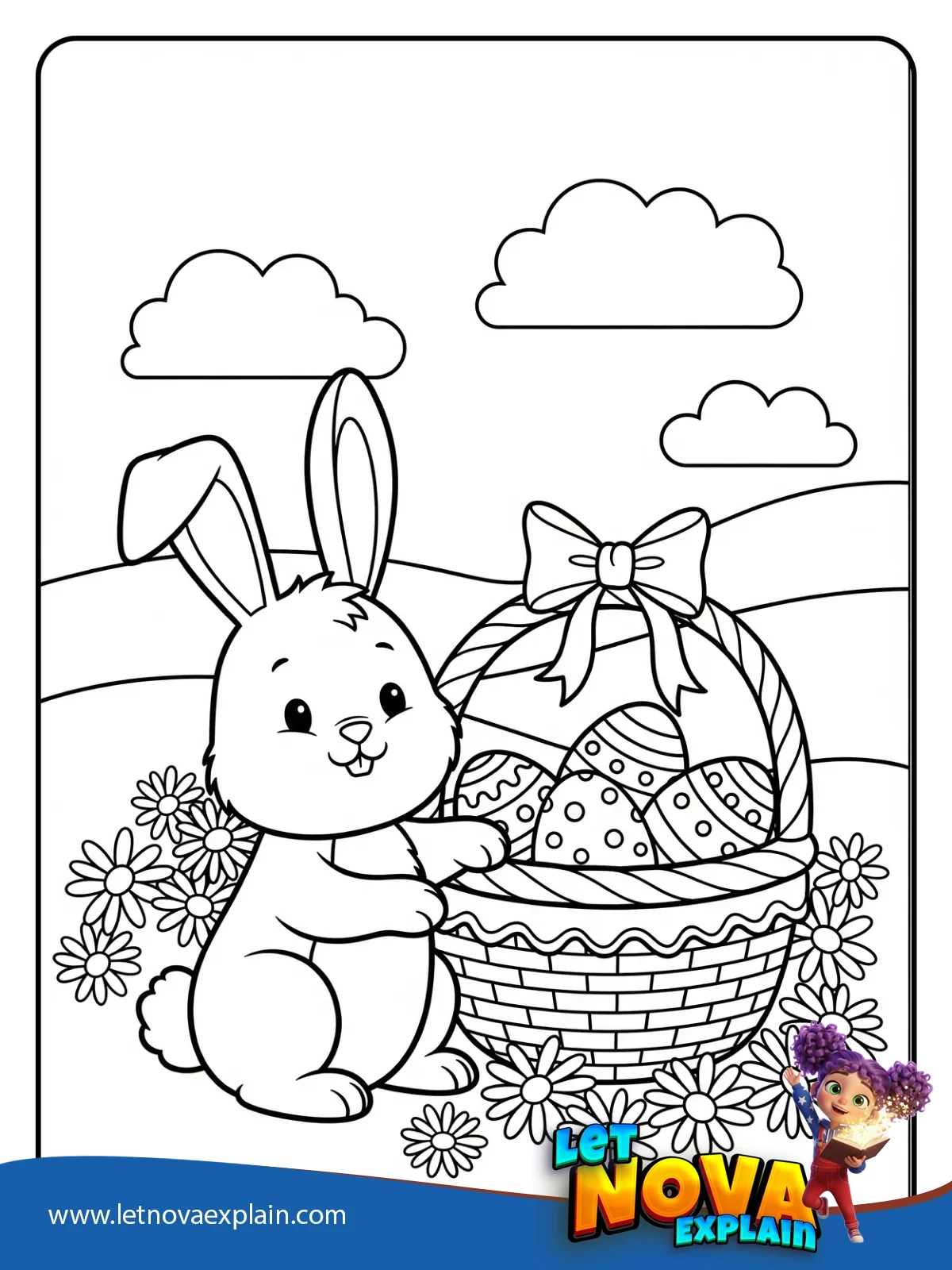 Basket Full of Eggs coloring — Página para colorear