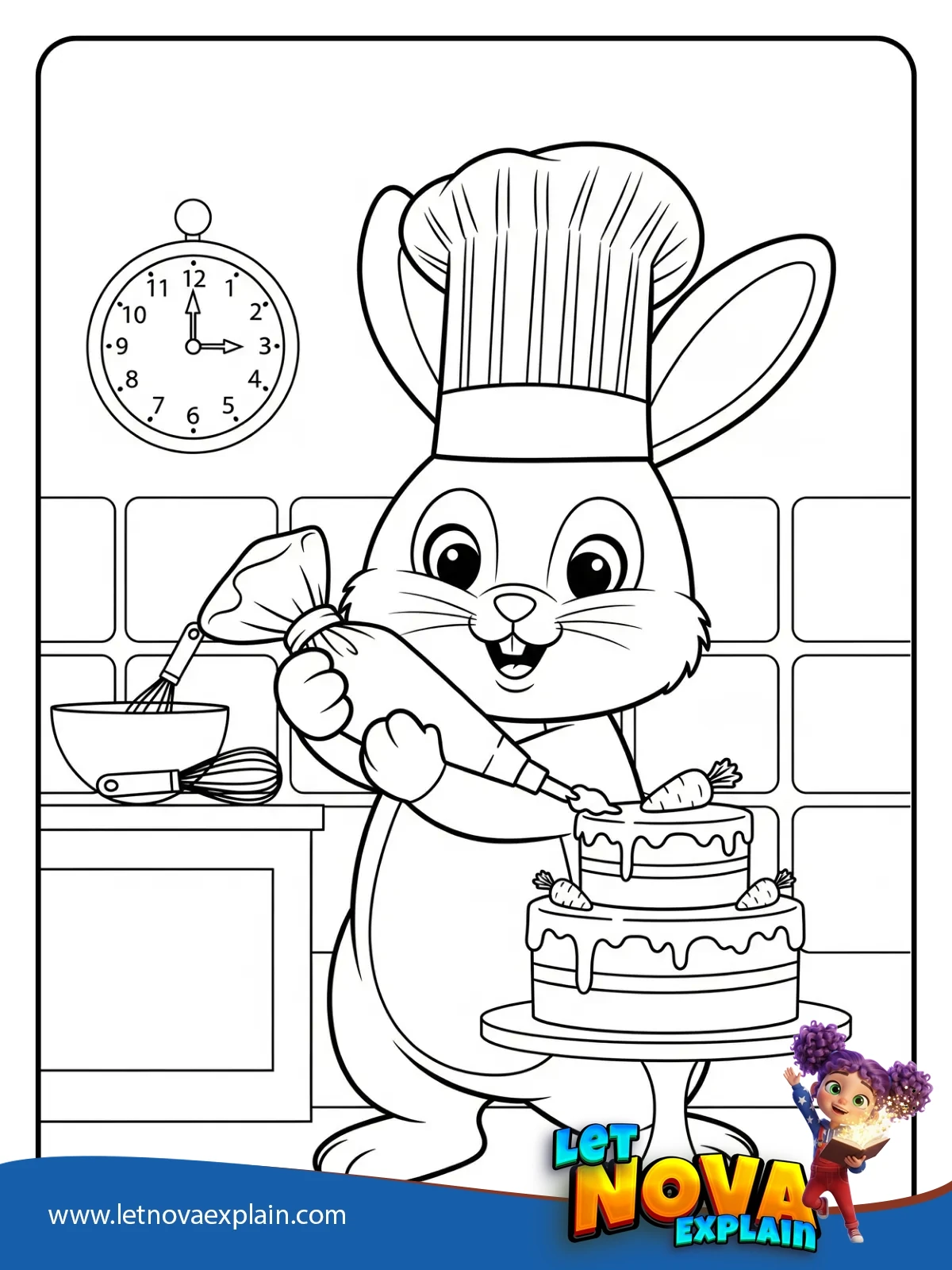 Carrot Cake Baker coloring — Página para colorear