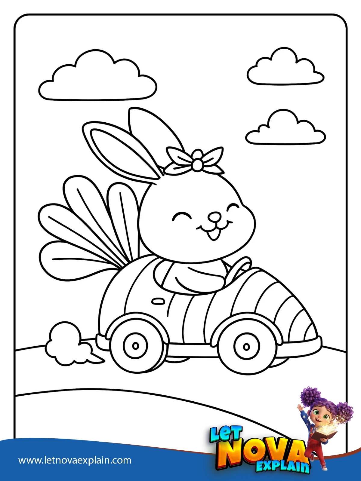 Carrot Car Driver coloring — Página para colorear