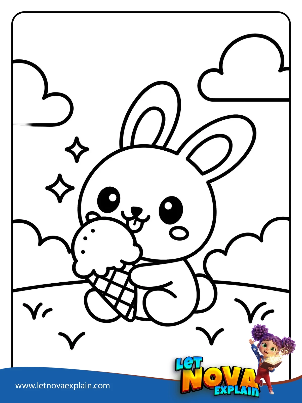 Ice Cream Break coloring — Página para colorear