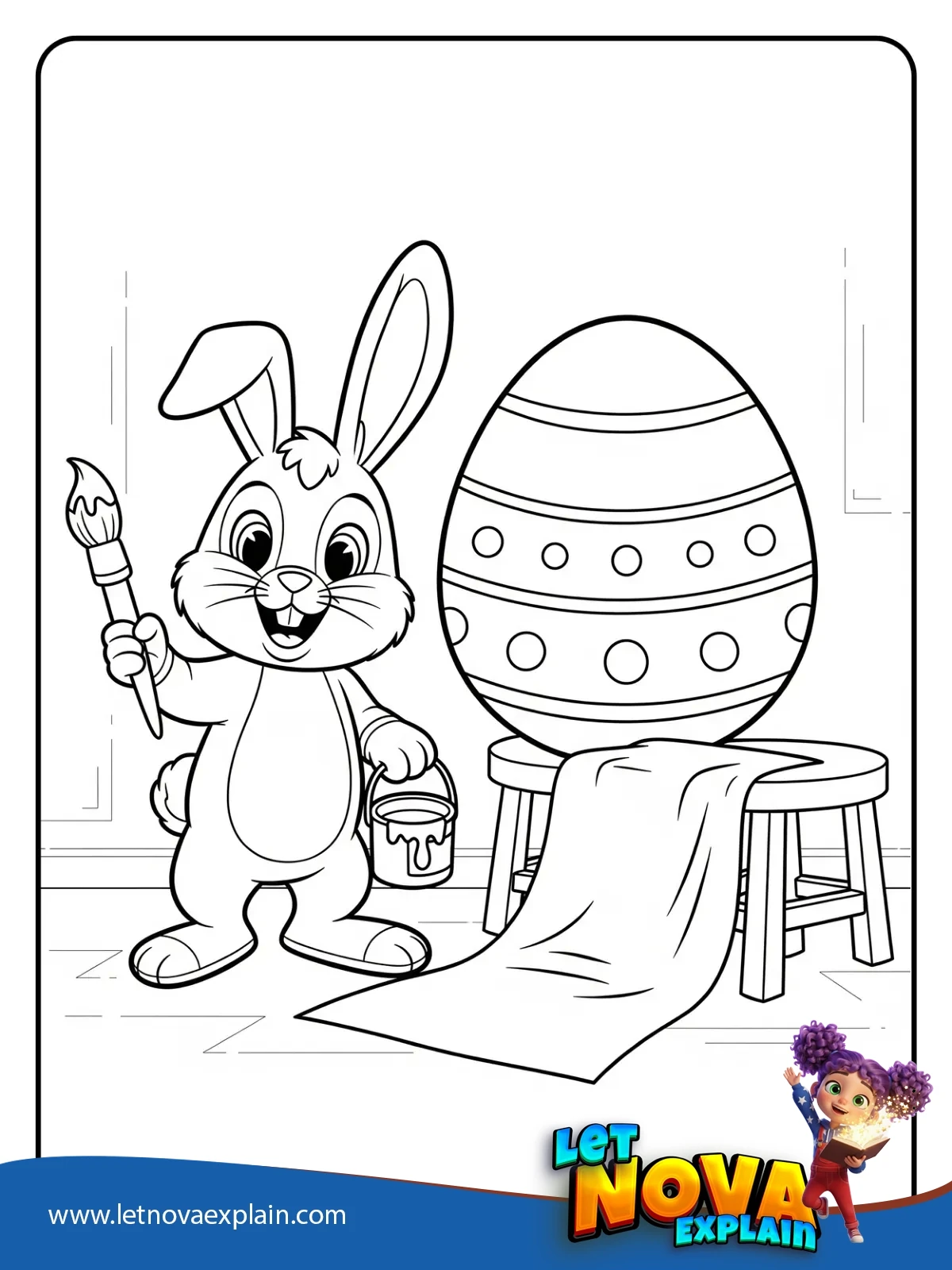 Painting a Giant Egg coloring — Página para colorear