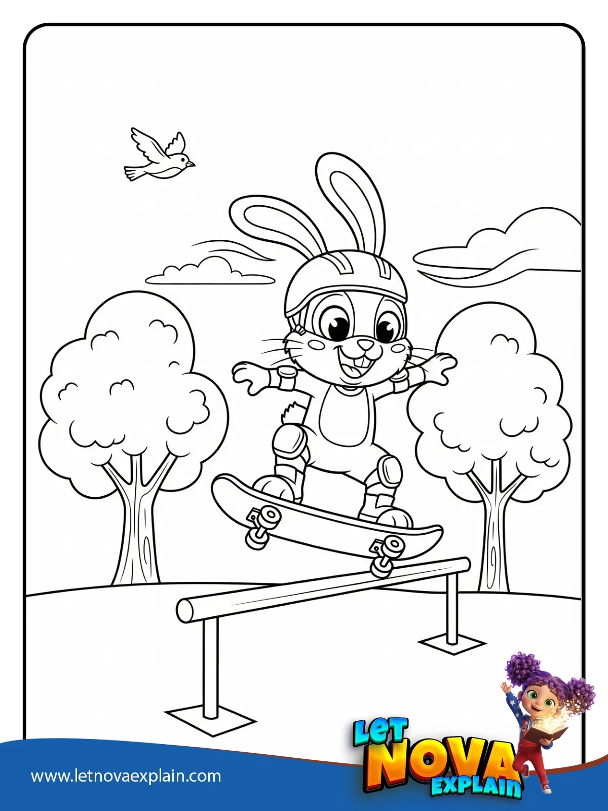 Park Skate Trick coloring 1 — Página para colorear