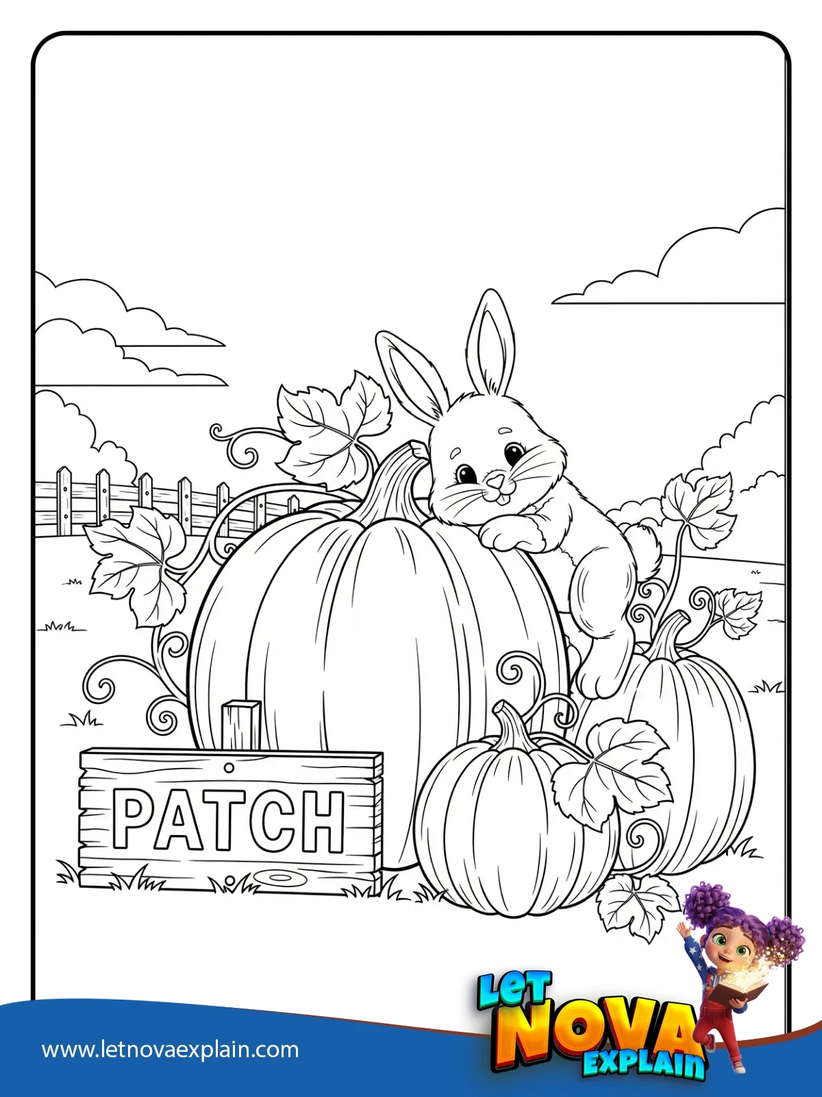 Pumpkin Patch Paws coloring — Página para colorear