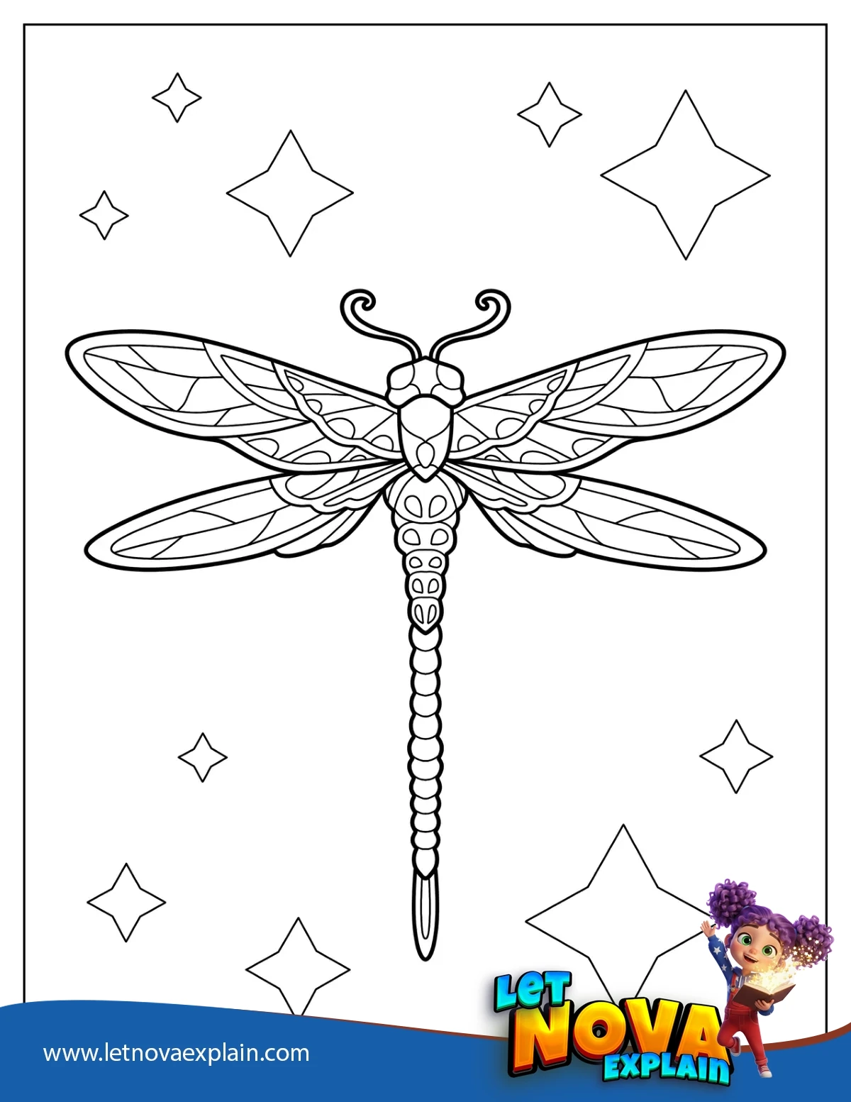 Butterfly Dragonfly Coloring Page 2 — Coloring page