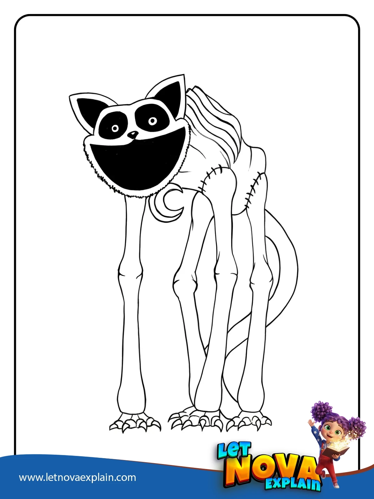 Nightmare Monster CatNap Experiment coloring — Coloring page