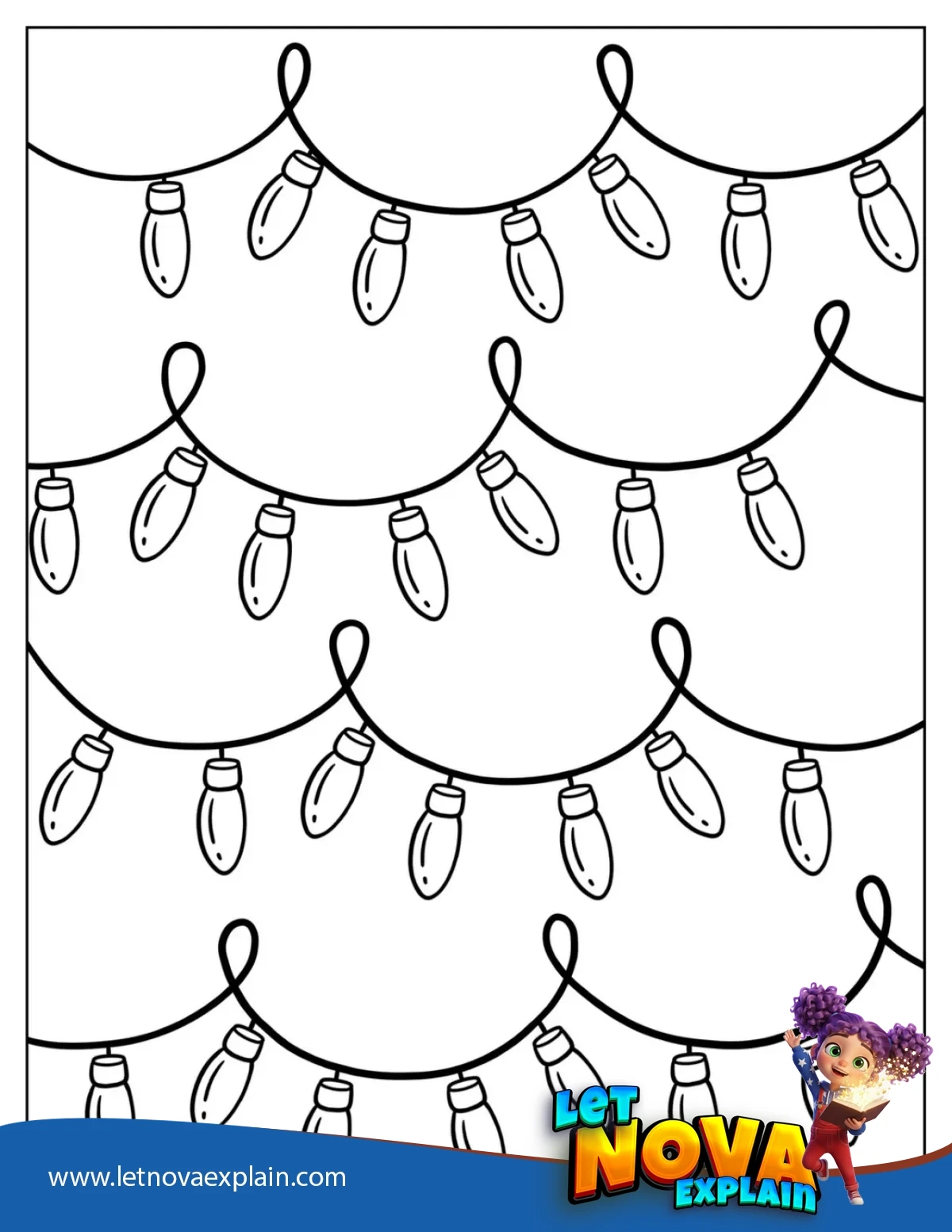 Aesthetic Christmas Lights To Color — Coloring page