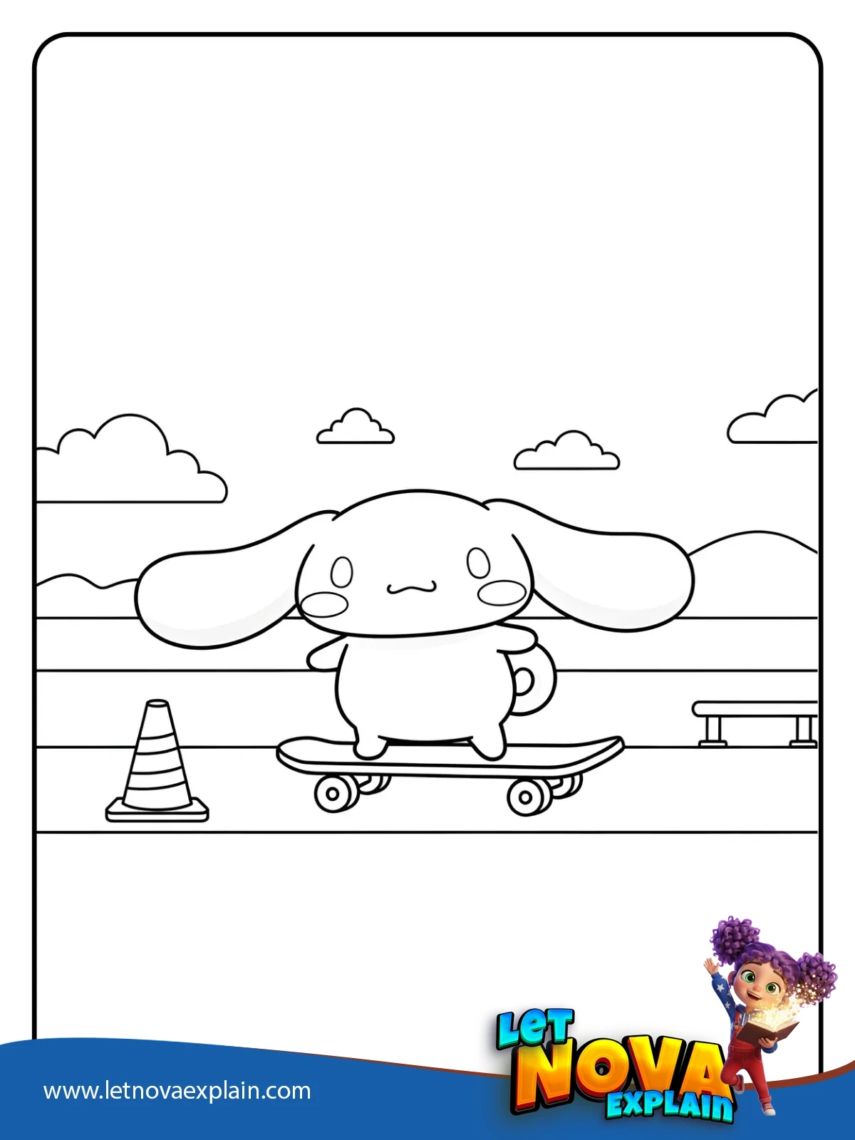 Skateboard Fun coloring — Printable PDF