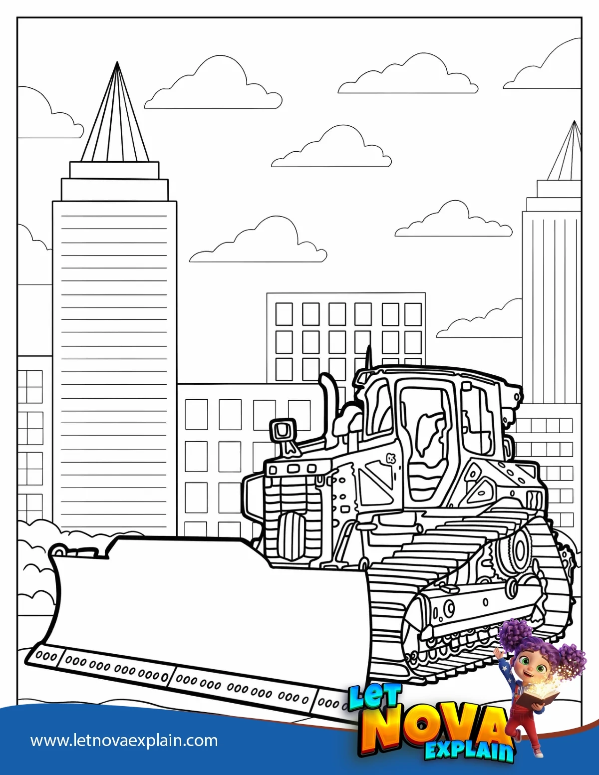 Caterpillar D9 Bulldozer In The City — Printable PDF