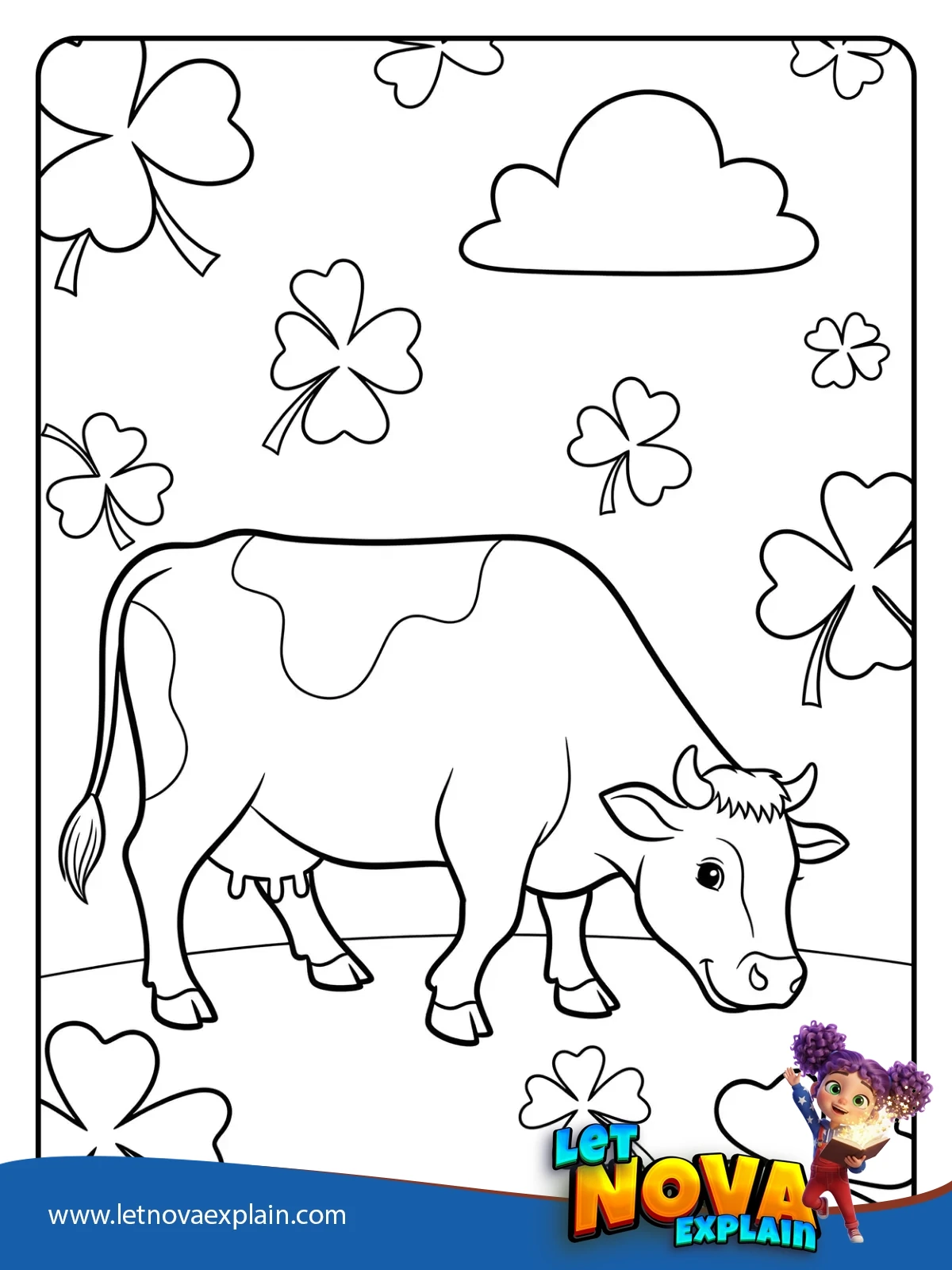 Clover Field Stroll coloring — Coloring page