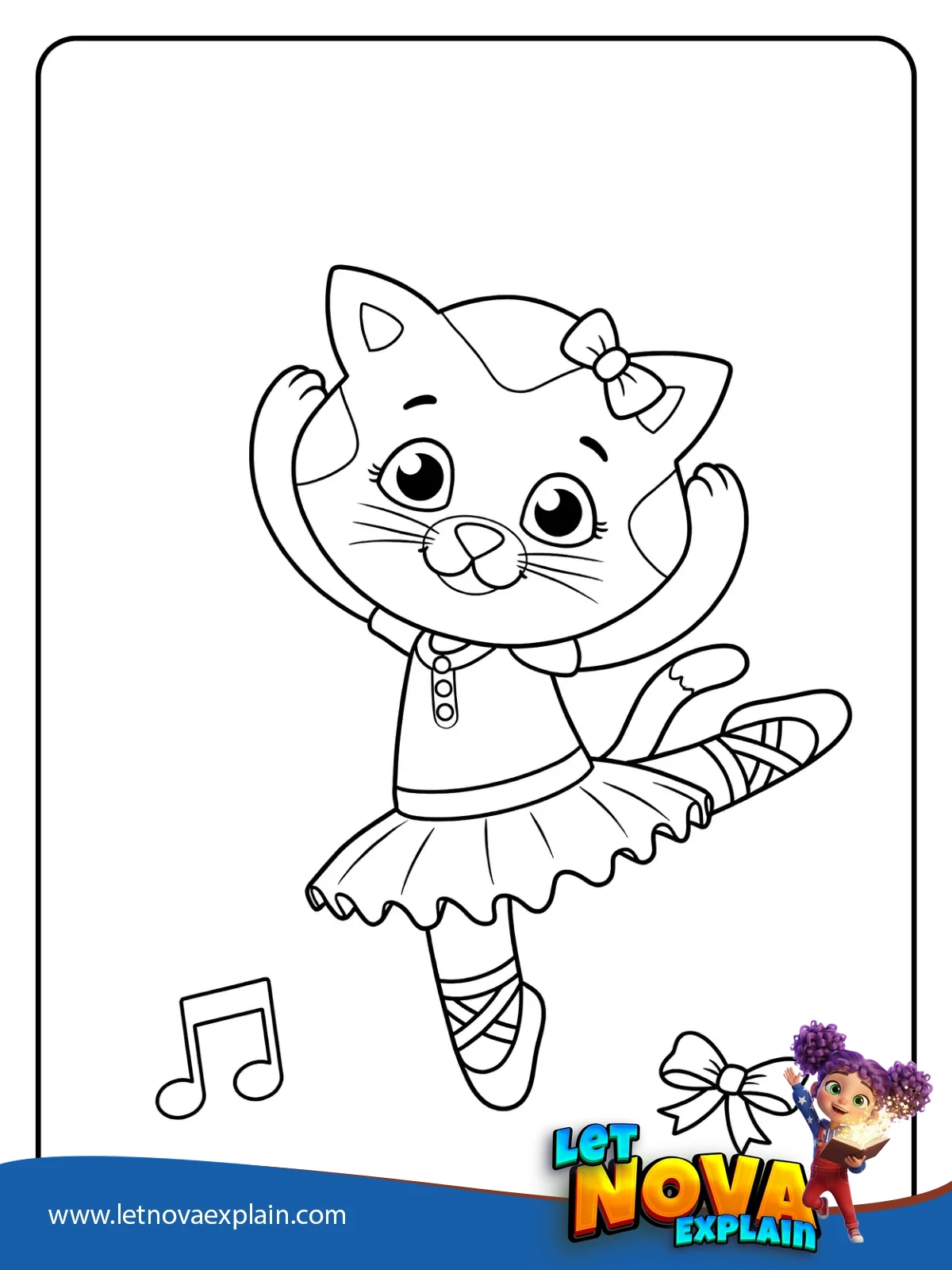 Katerina Kittycat Ballet Pose coloring — Page de coloriage