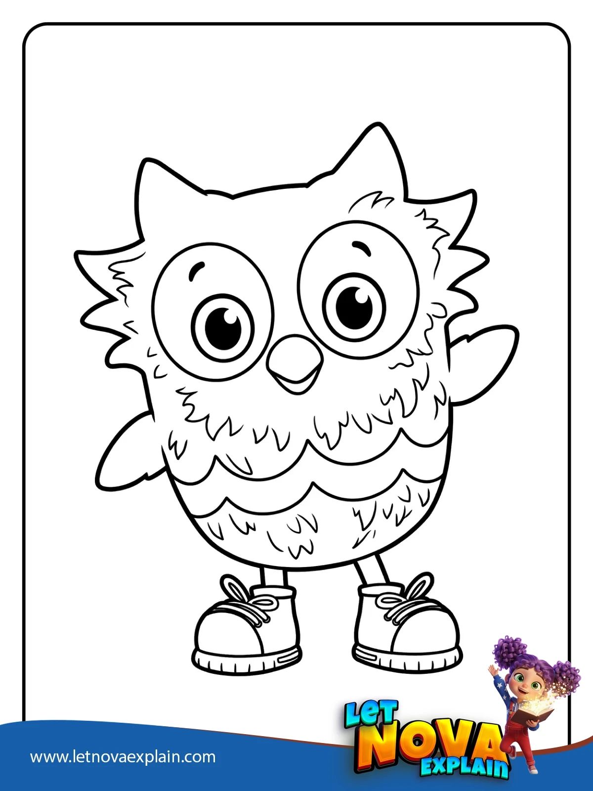 O the Owl Says Hi coloring — Page de coloriage