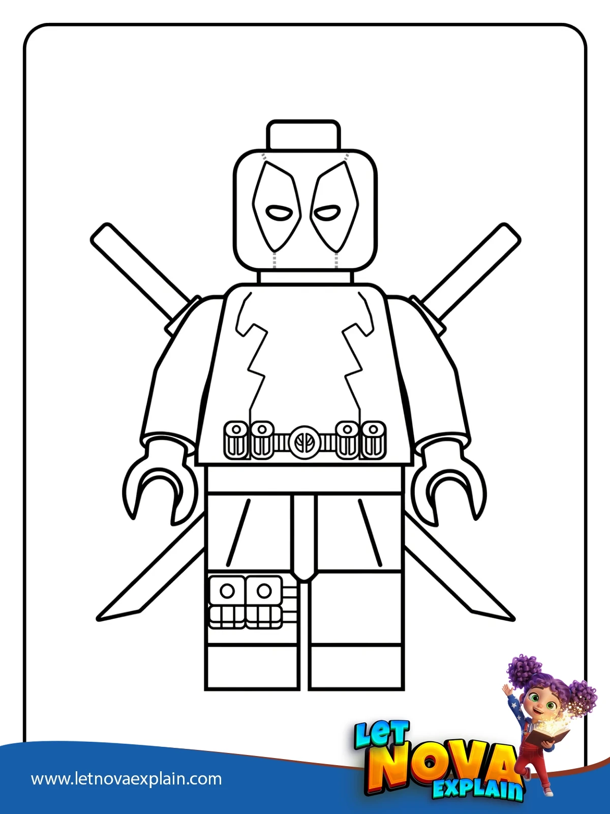 Lego Figure Fighter coloring — Printable PDF