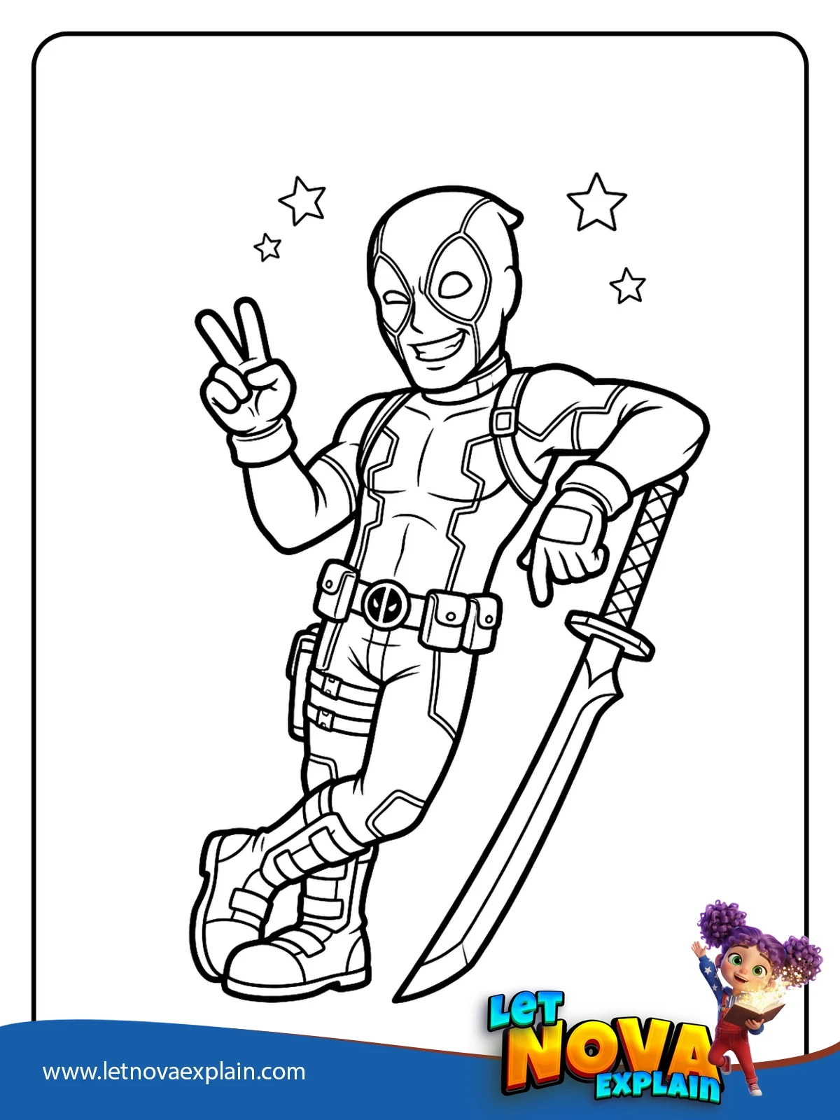 Twin Sword Spin Attack coloring — Printable PDF