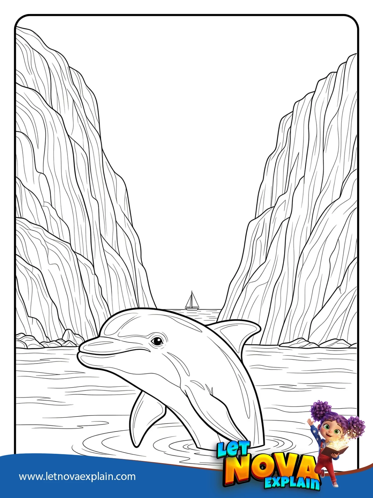 Cliff Bay Panorama coloring — Printable PDF