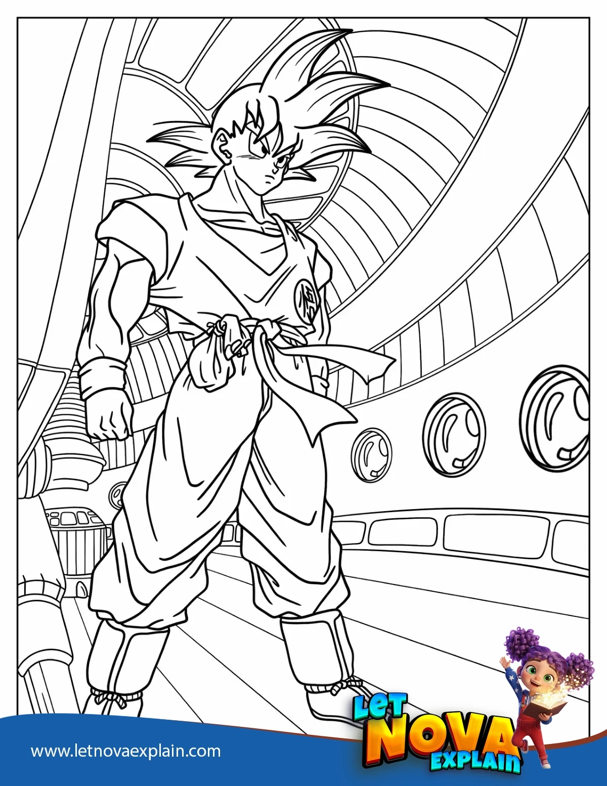 Goku Inside Airship — Page de coloriage