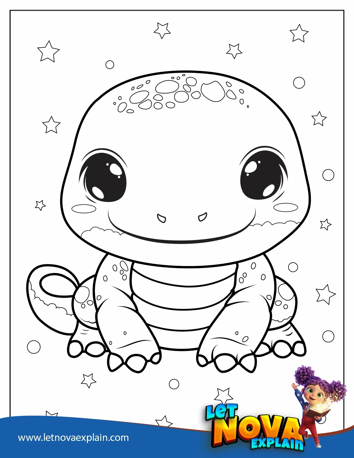 Cute Komodo Dragon Coloring Page For Preschoolers — Printable PDF