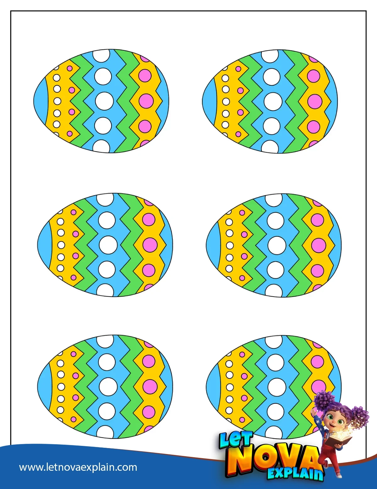 Colored Medium Chevron And Circles Easter Egg Template — Coloring page