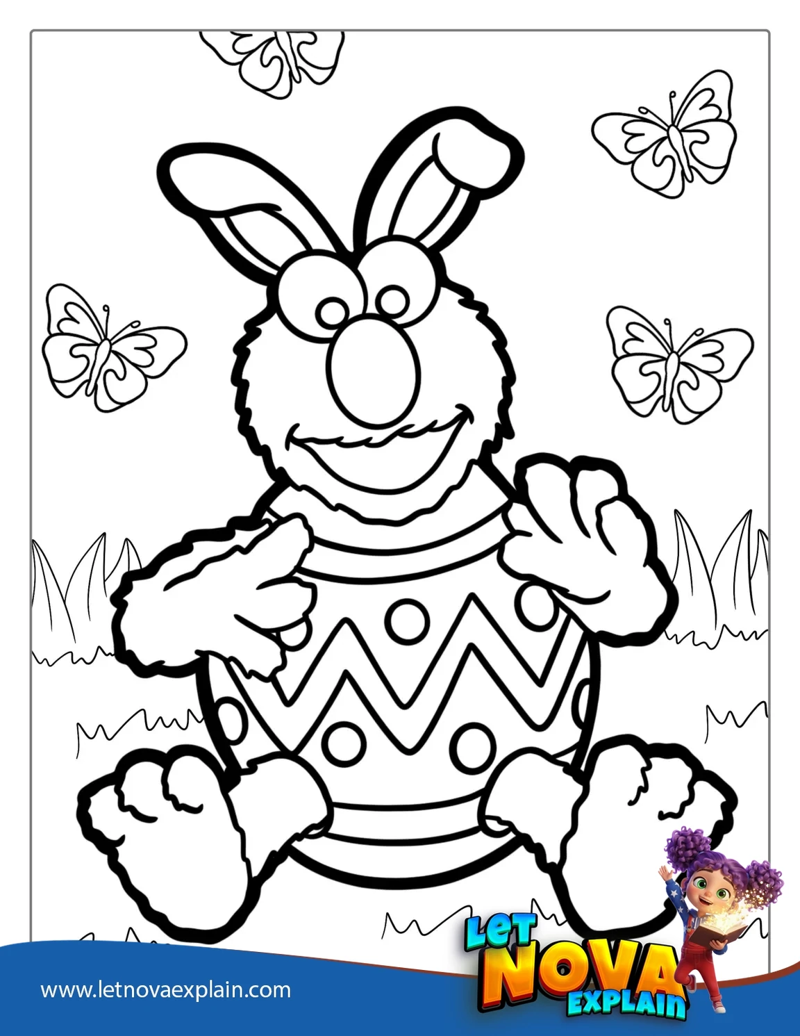 Easter Themed Elmo Coloring Page 1 — PDF stampabile
