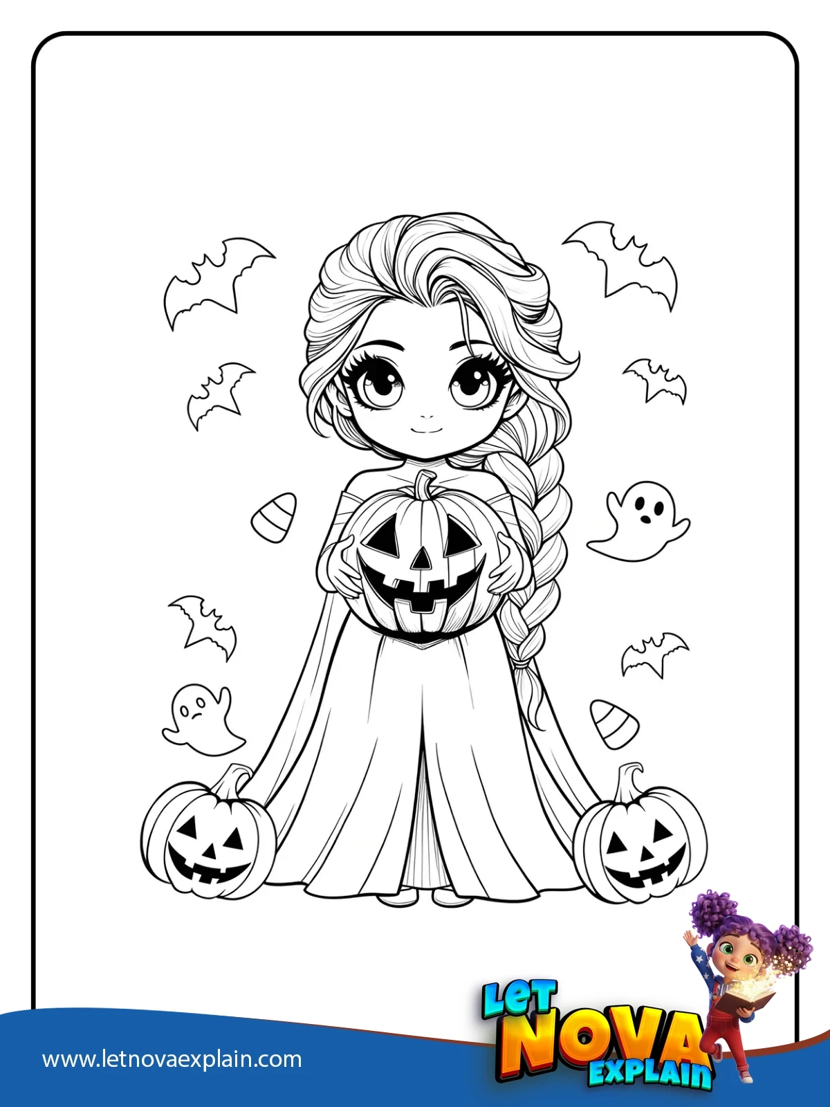 Elsas Halloween Jack o lantern coloring — Coloring page