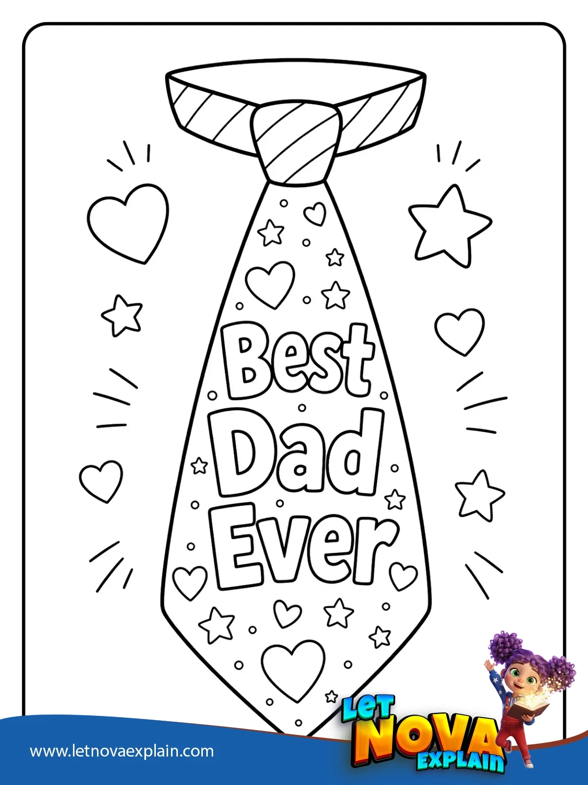 Best Dad Ever Tie coloring — Coloring page