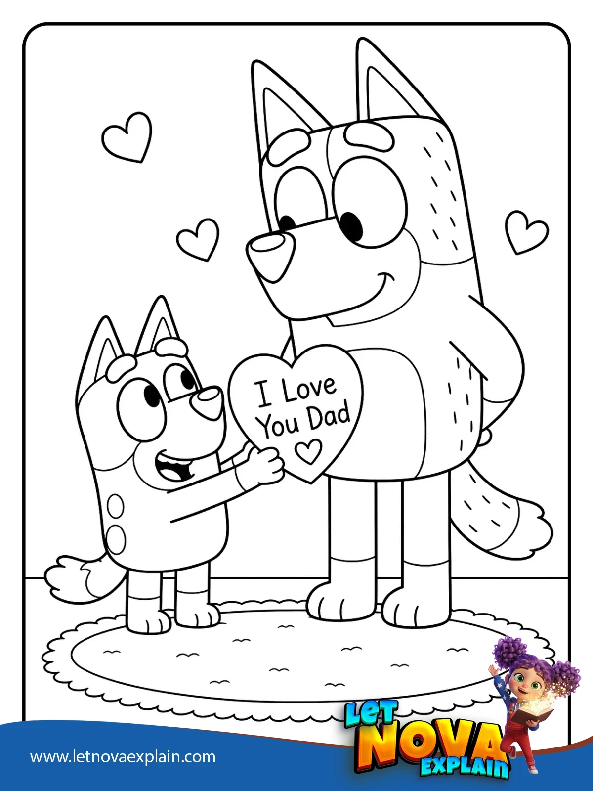 Bingo Loves Dad coloring — Coloring page
