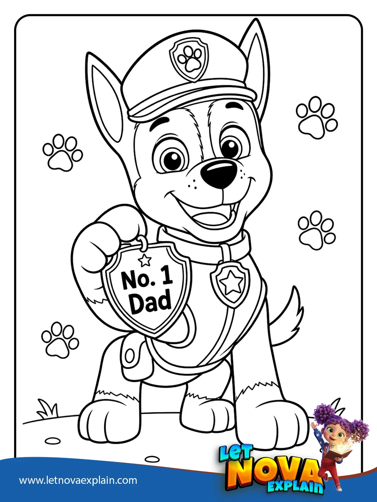 Chase No. 1 Dad Badge coloring — Coloring page