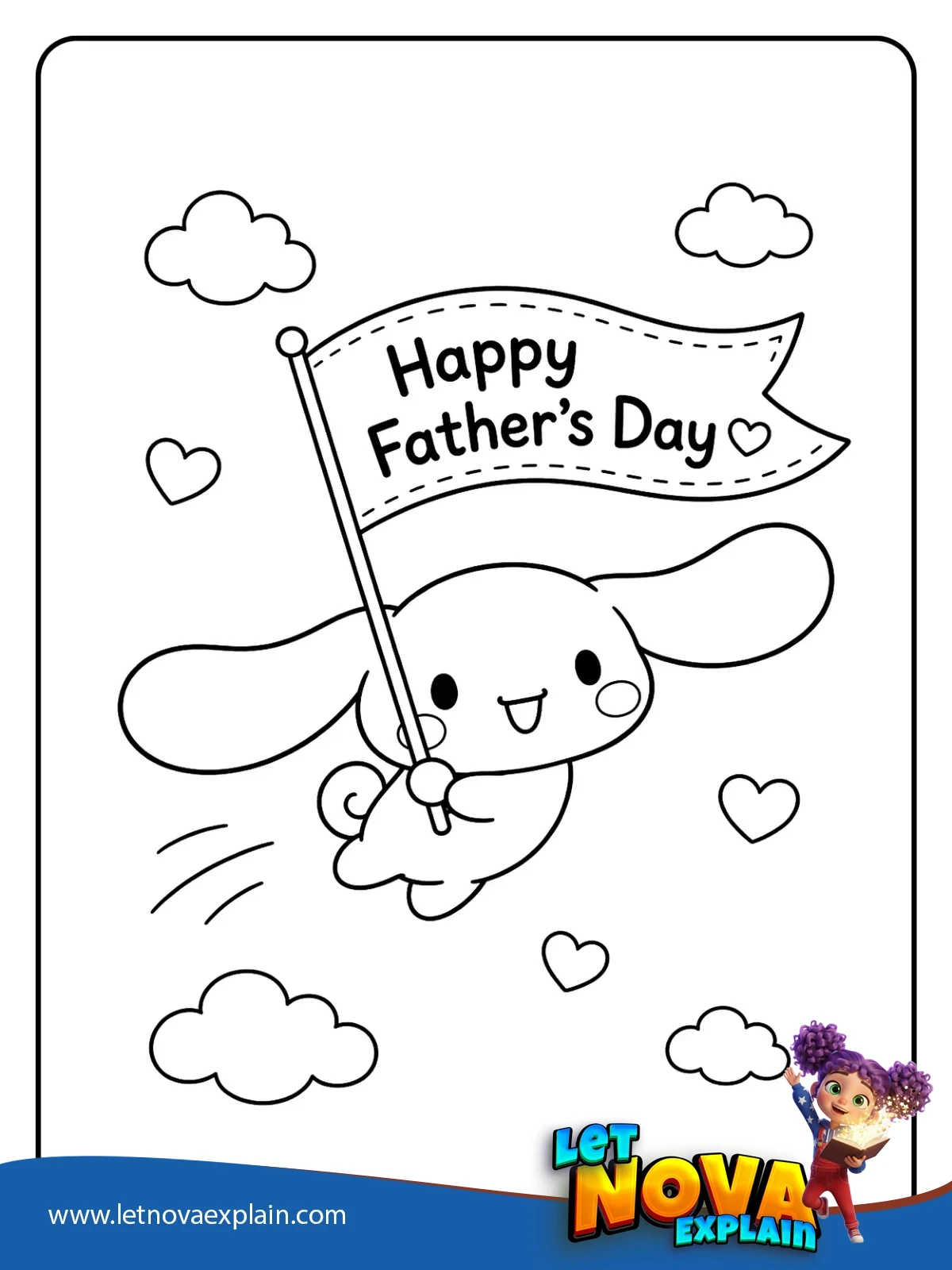 Cinnamoroll Flying for Dad coloring — Coloring page