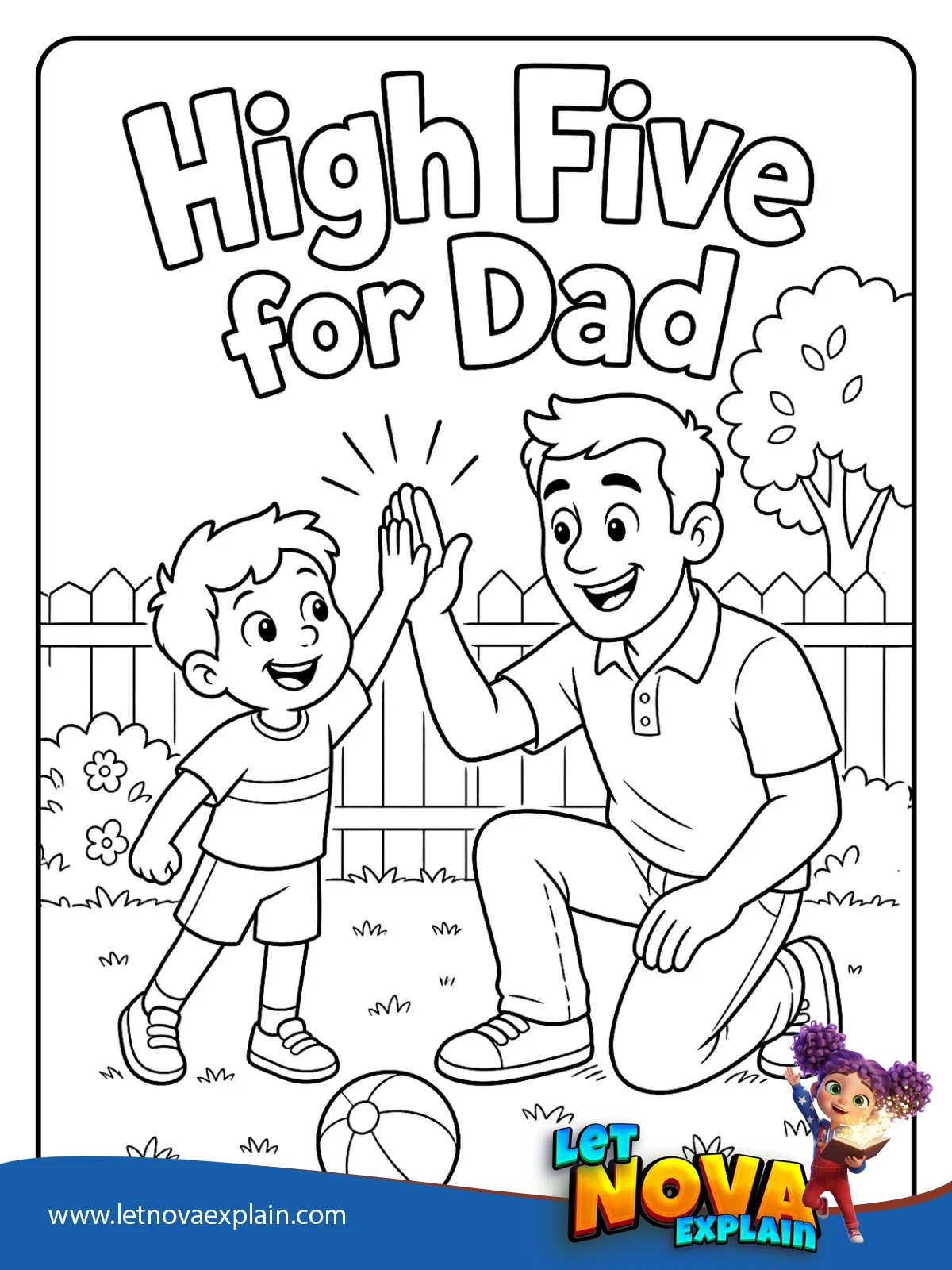 Dads Big High Five coloring — Coloring page