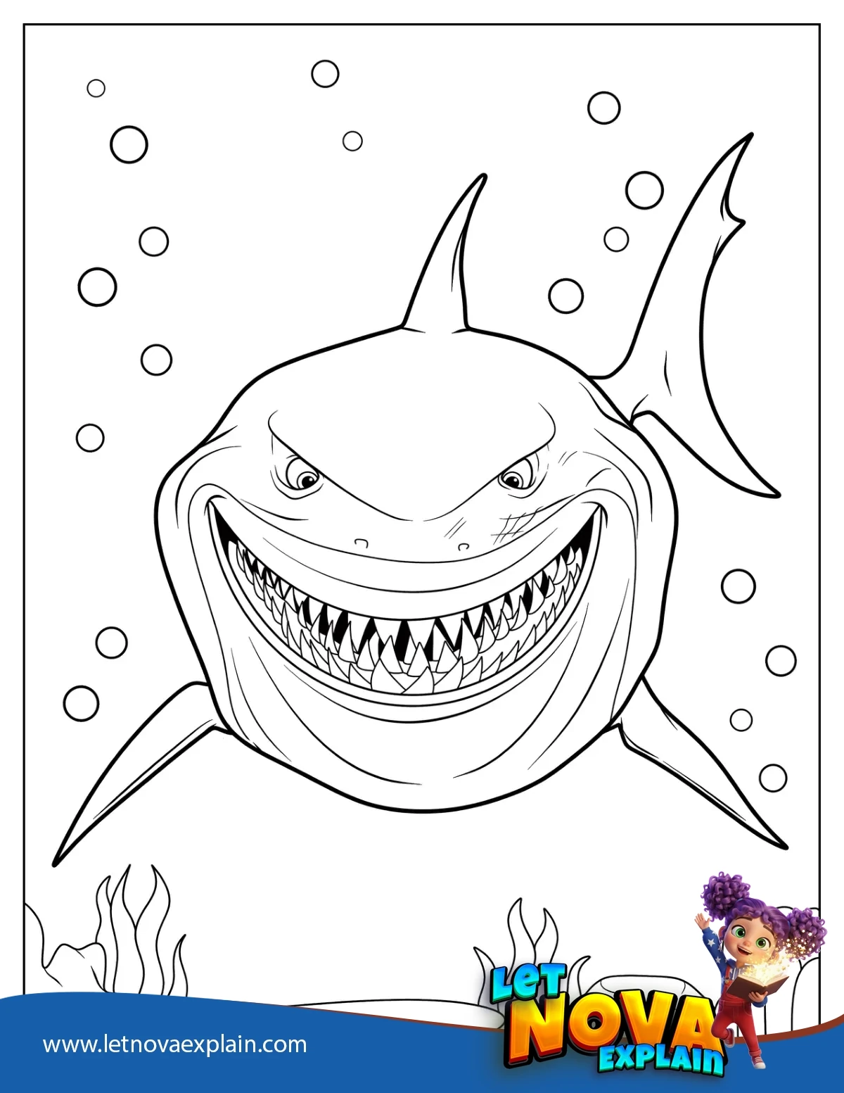 Finding Nemo Shark Bruce Coloring Page — Coloring page