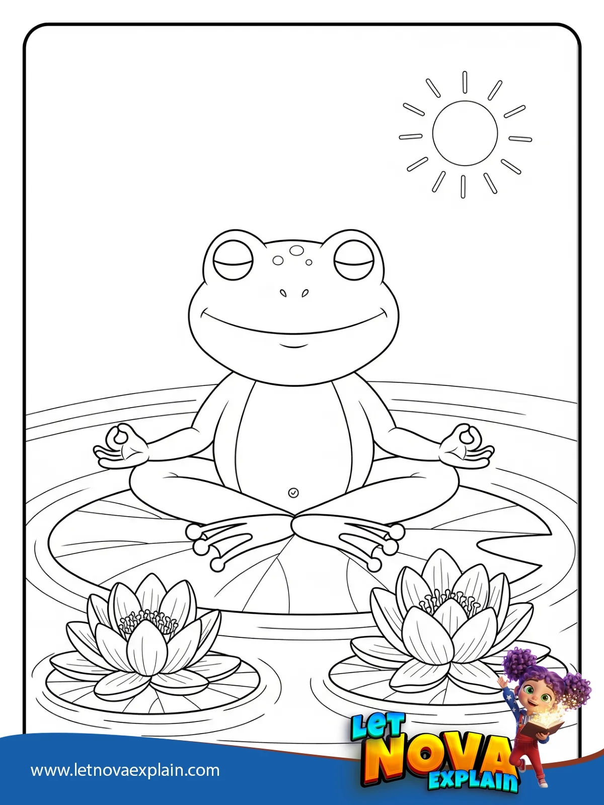 Yoga Frog Pose coloring — Disegno da colorare