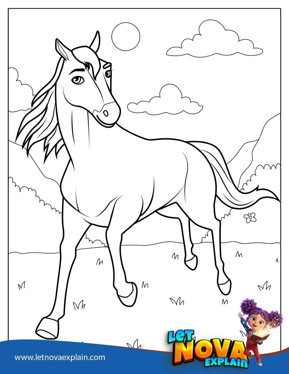 Boomerang Horse From Spirit To Color — Coloring page
