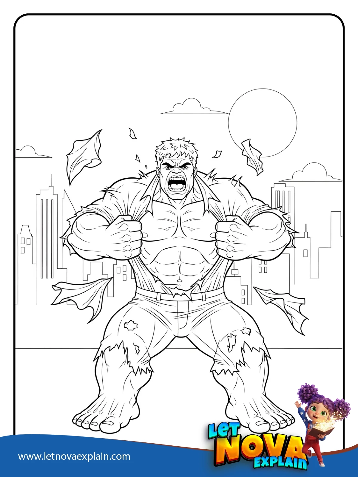 City Transformation Shout coloring — Printable PDF