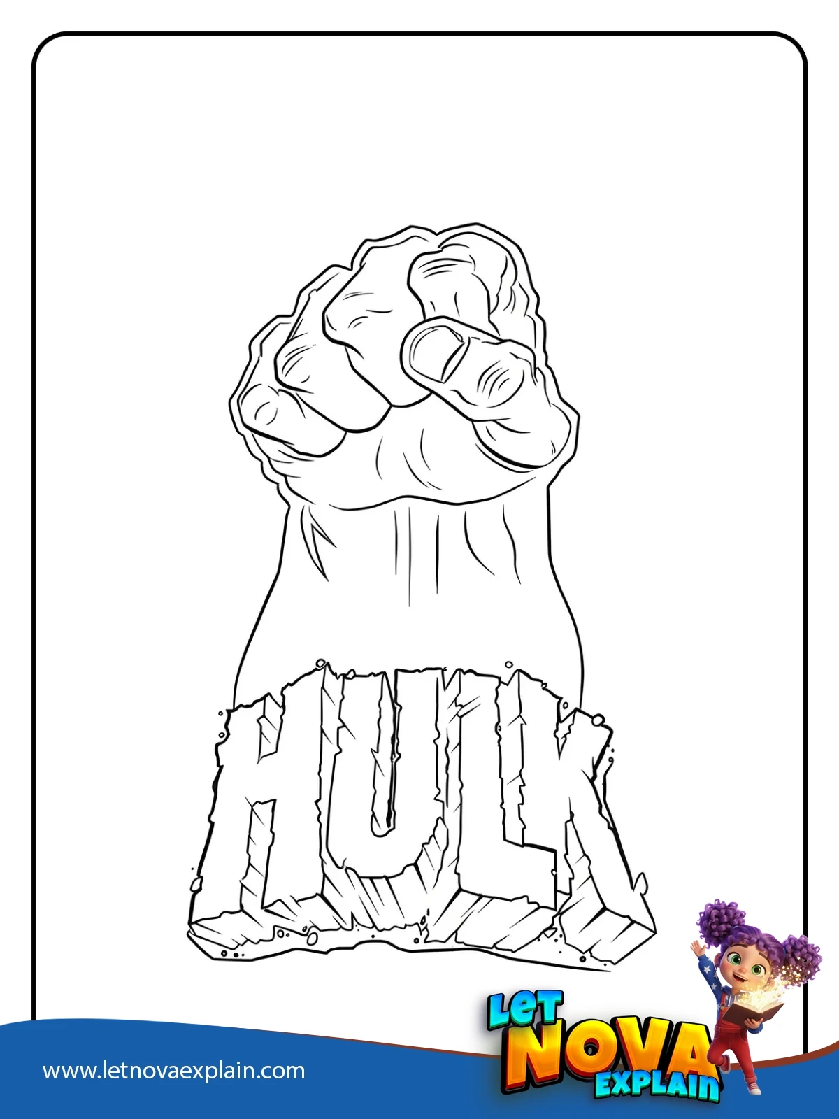 Forward Fist Over Rock Name coloring — Printable PDF