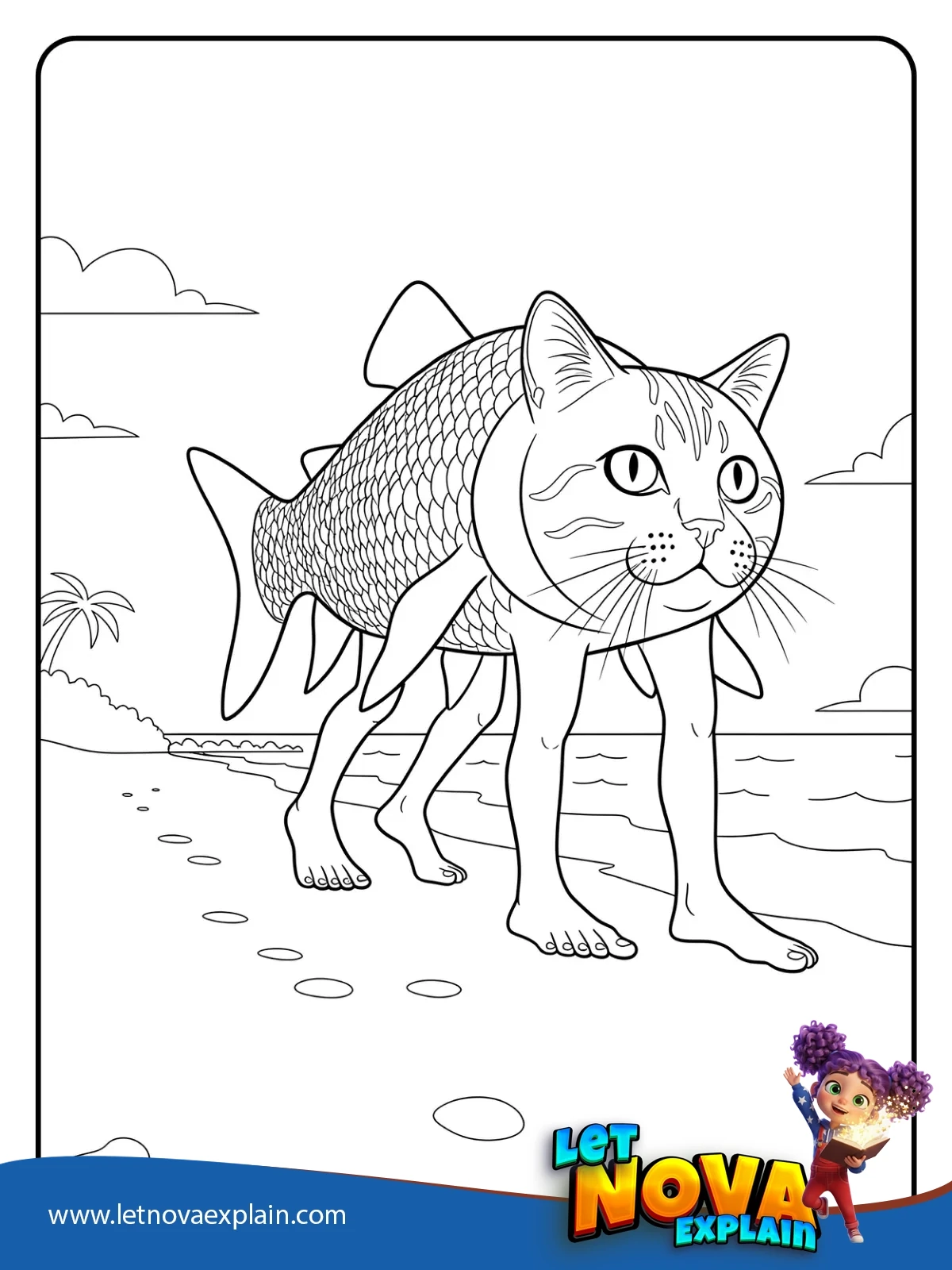 Trulimero Trulichina Cat fish Walk coloring — Página para colorear
