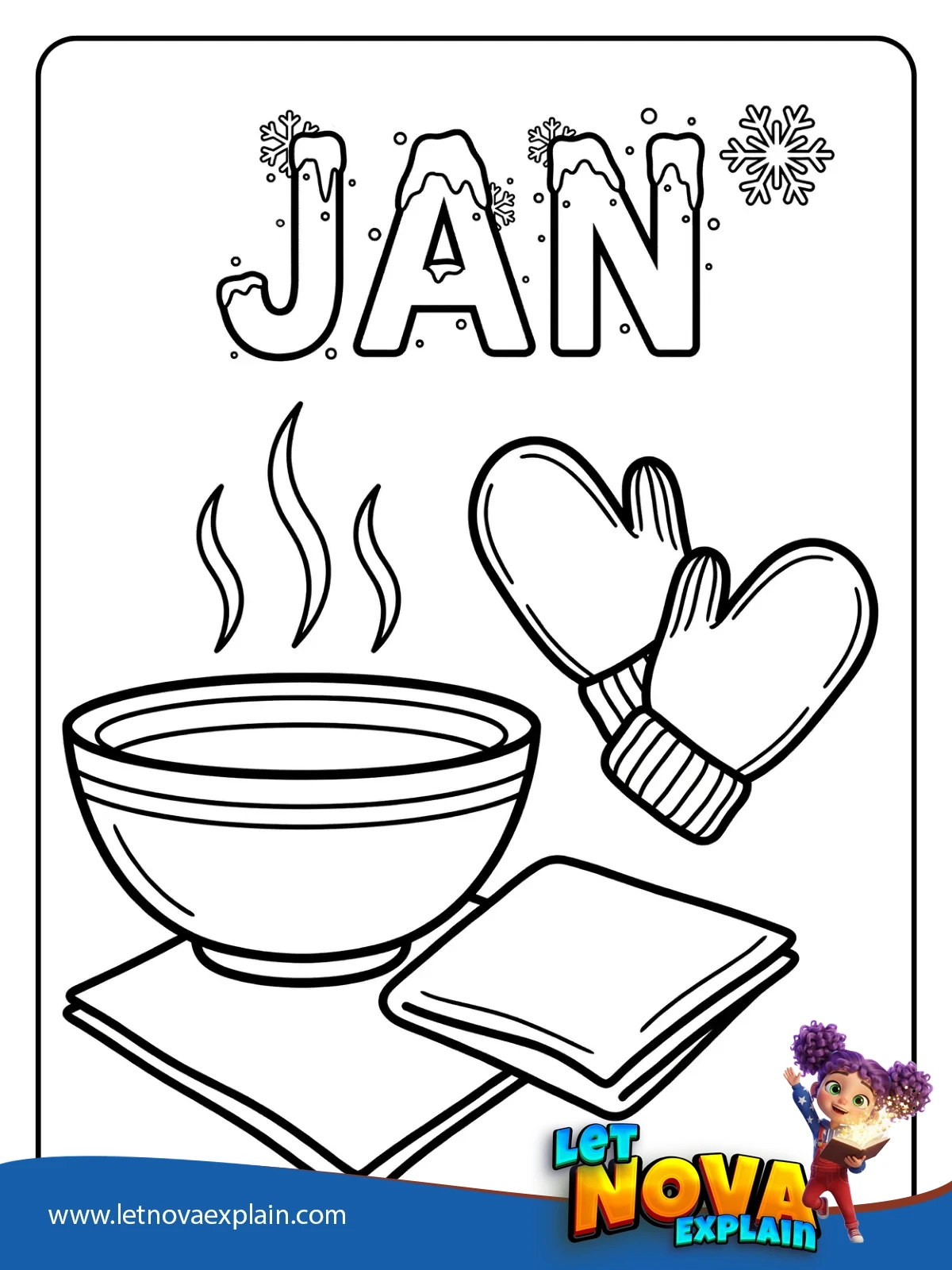 Soup Bowl With Frosted JAN coloring — Printable PDF