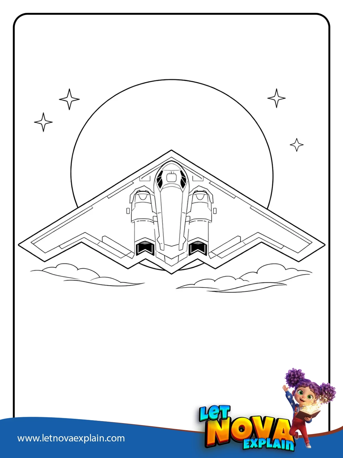 B 2 Passing the Moon coloring — Coloring page