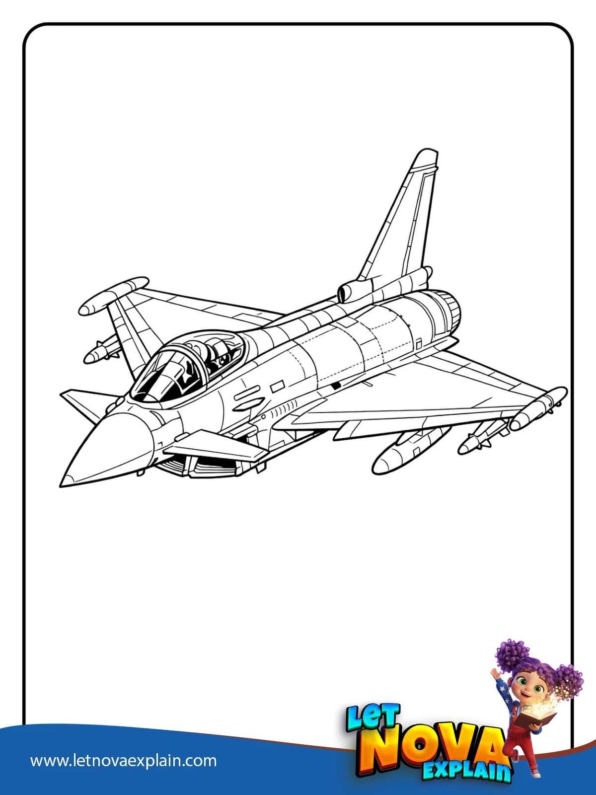 Eurofighter Banking Pose coloring — Coloring page
