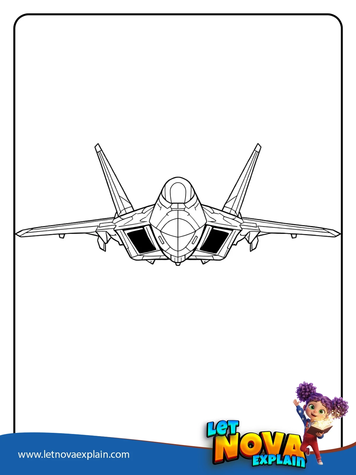 F 22 Front View Power Pose coloring — Coloring page