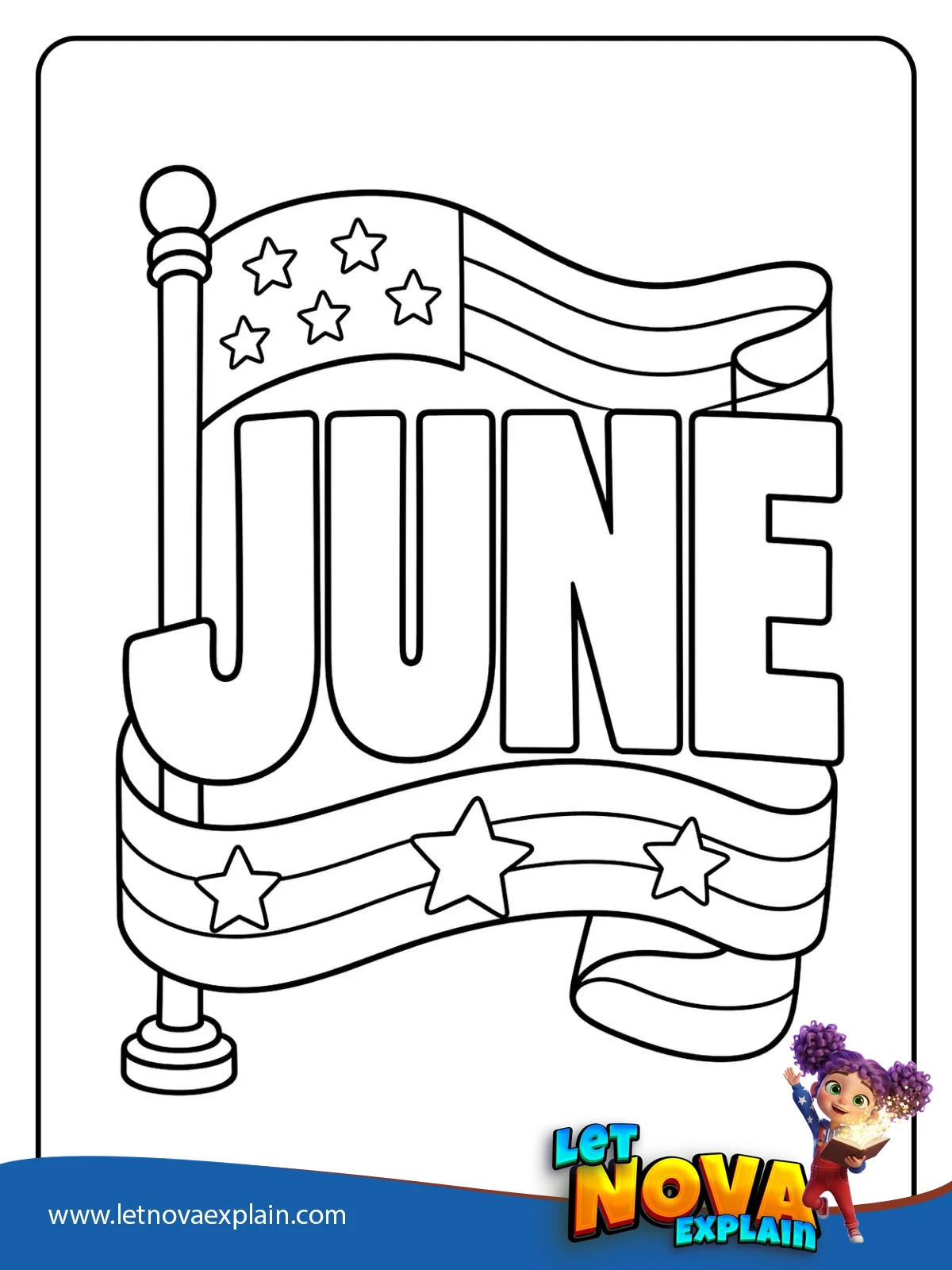 Flag Ribbon coloring — Printable PDF