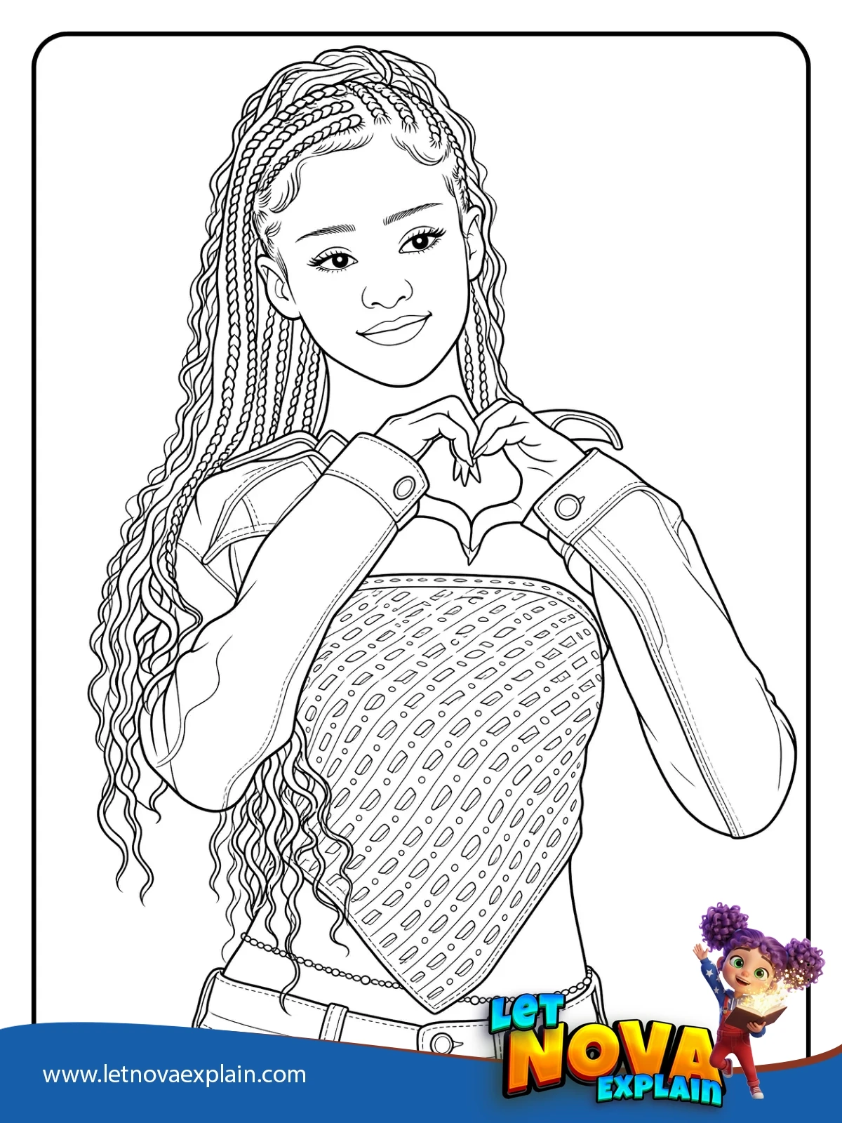 Manons Heart Hands Pose coloring — Coloring page