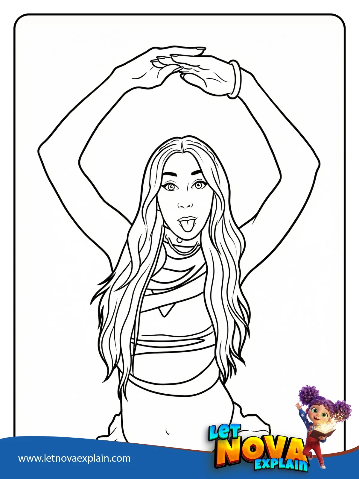 Megans Playful Pose coloring — Coloring page