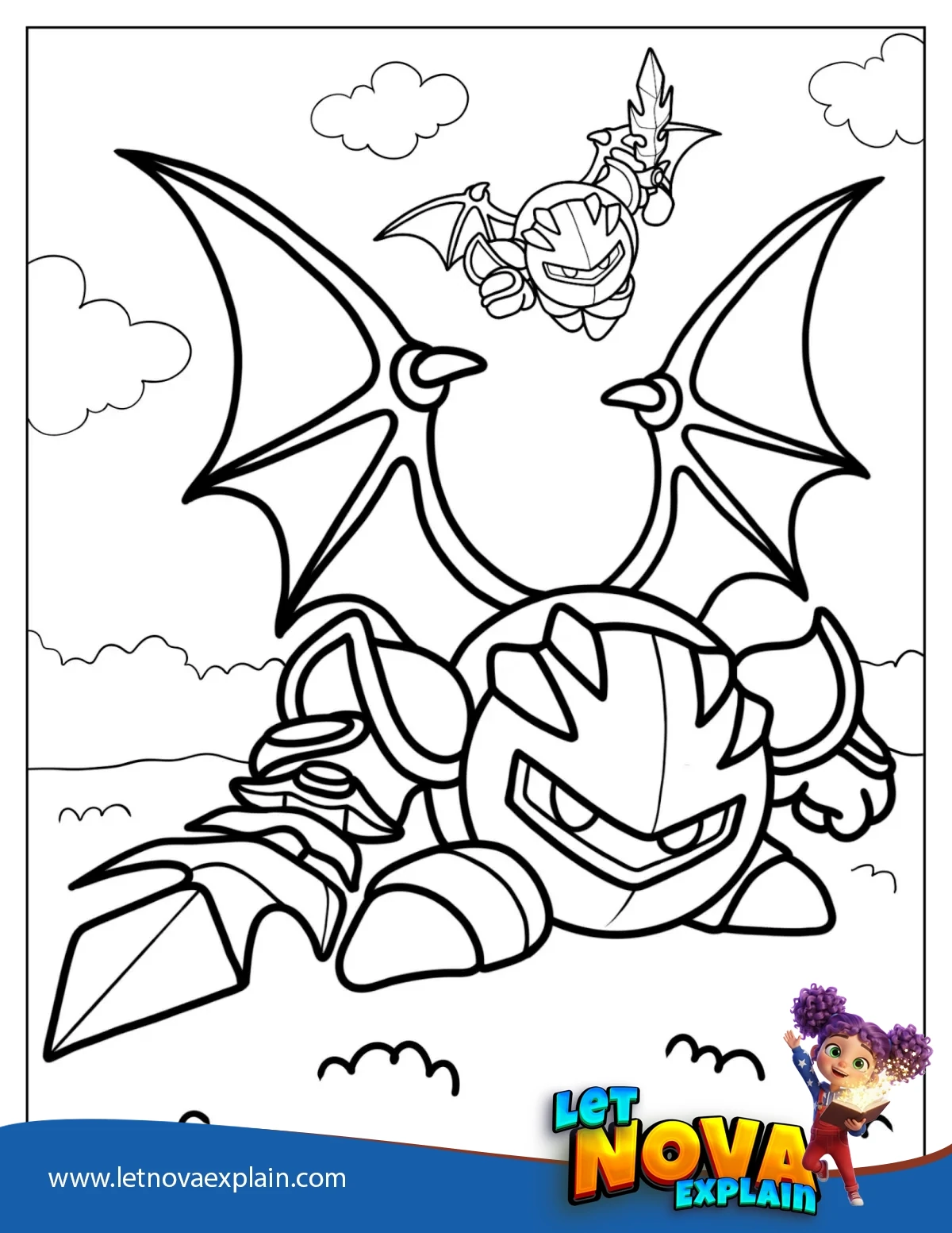 Coloring Picture Of Kirby Meta Knight — صفحة تلوين